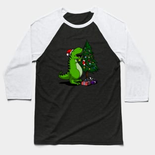 T-Rex Hates Christmas Tree Star Funny Dinosaur Baseball T-Shirt